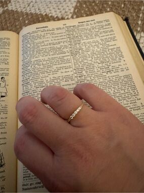 Vintage Gold Pavé Band with Clear Stones